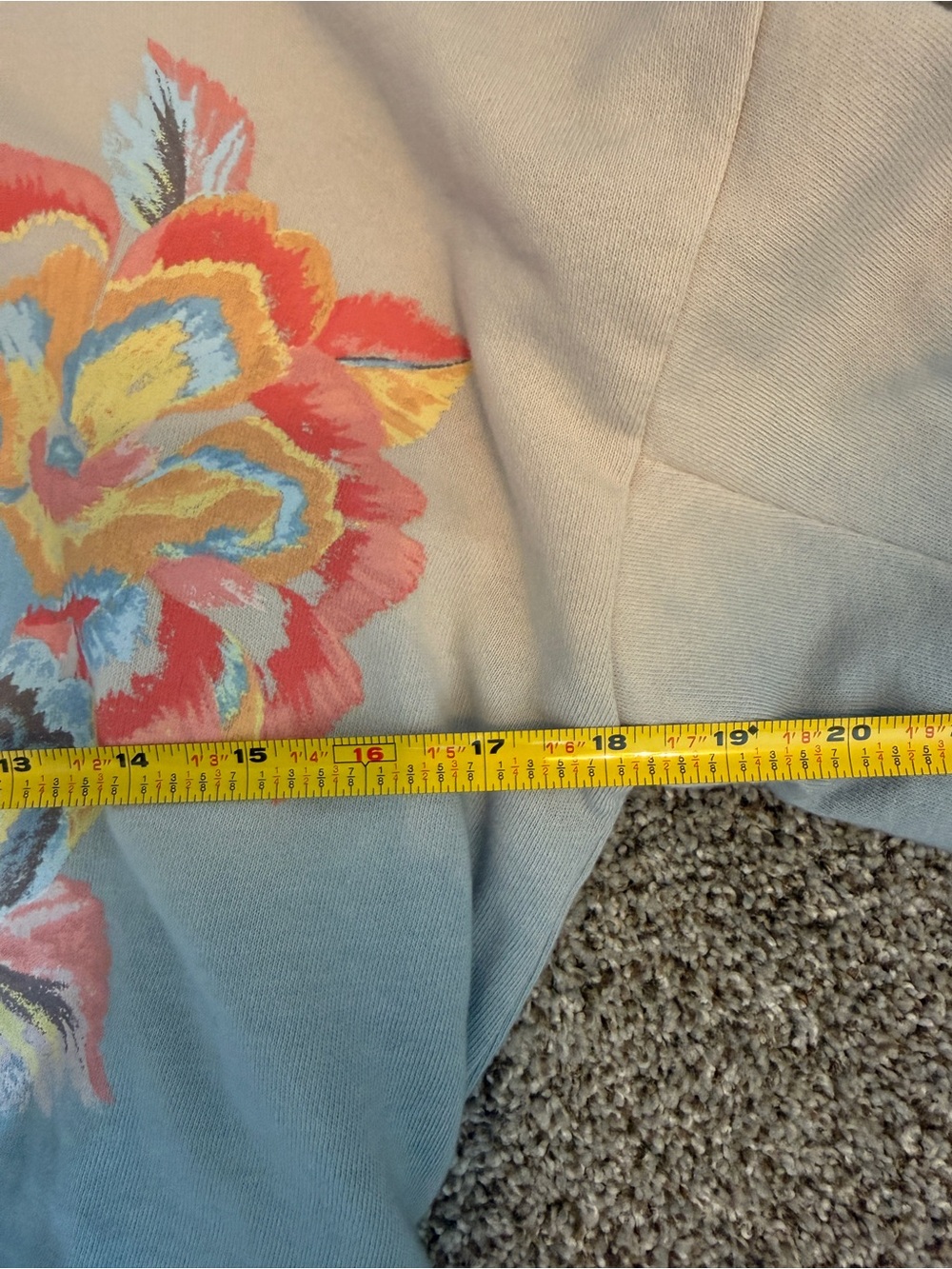 Democracy Ombre Floral Embroidered Sweatshirt - Peach & Sage - Picture 6 of 6